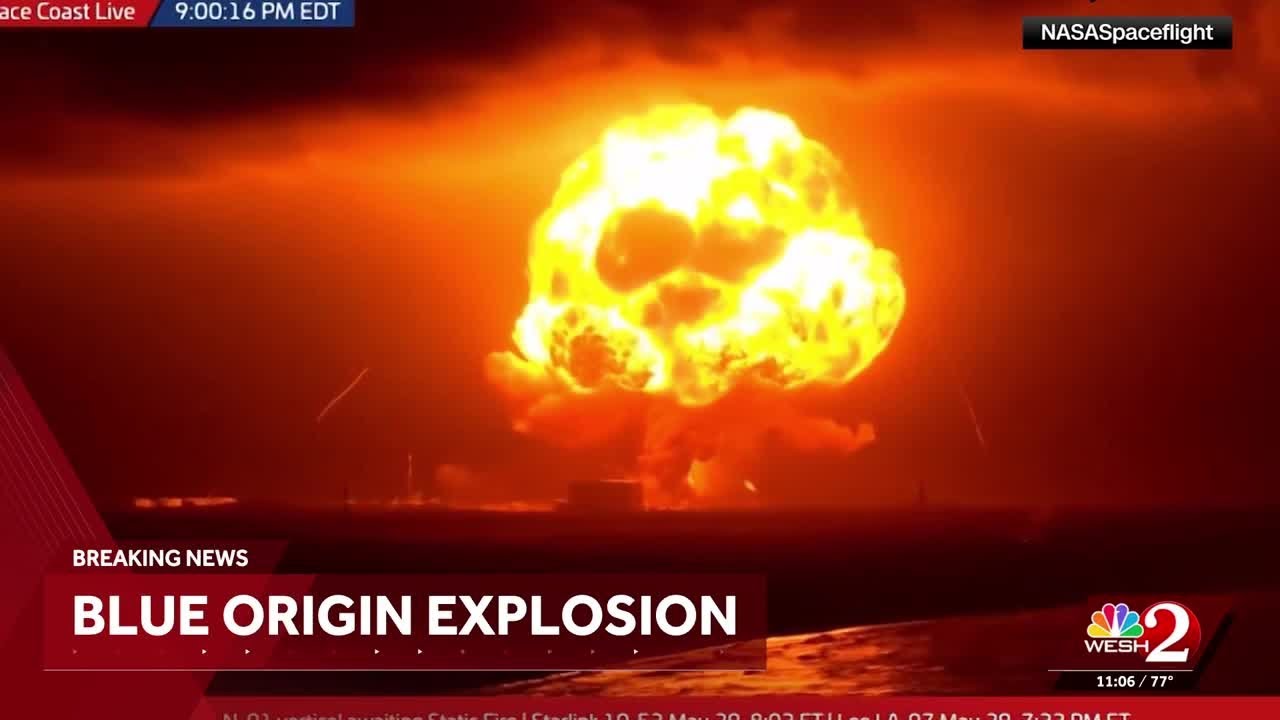 Blue Origin New Glenn explosion, Cape Canaveral, May 28 2026